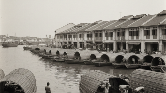 Boat Quay Singapore River in 1950s